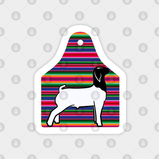 Serape Ear Tag - Market Goat - NOT FOR RESALE WITHOUT PERMISSION Sticker by l-oh